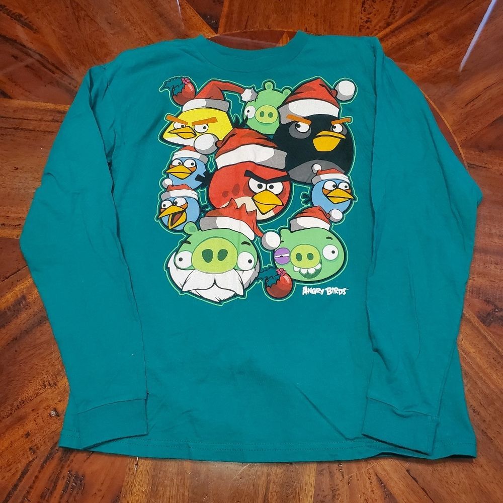 Angry Birds Rovio Entertainment Youth Size 18 Christmas L/S  T-shirt